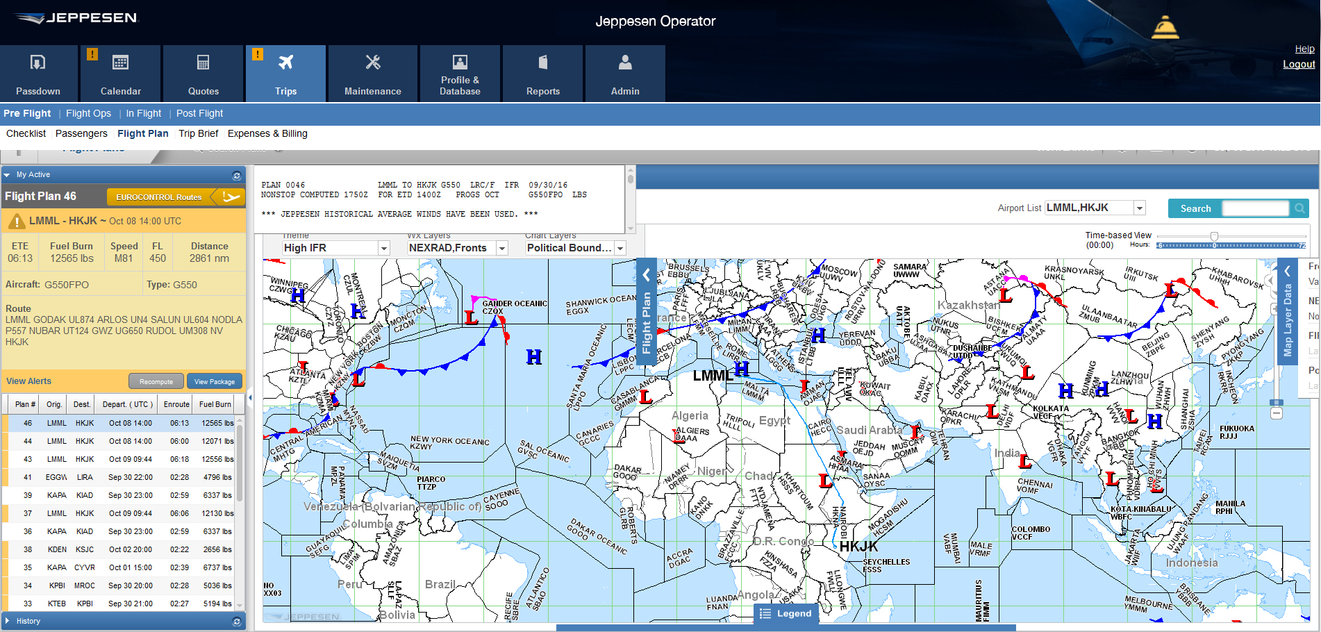 Jeppesen Operator Flight Plan