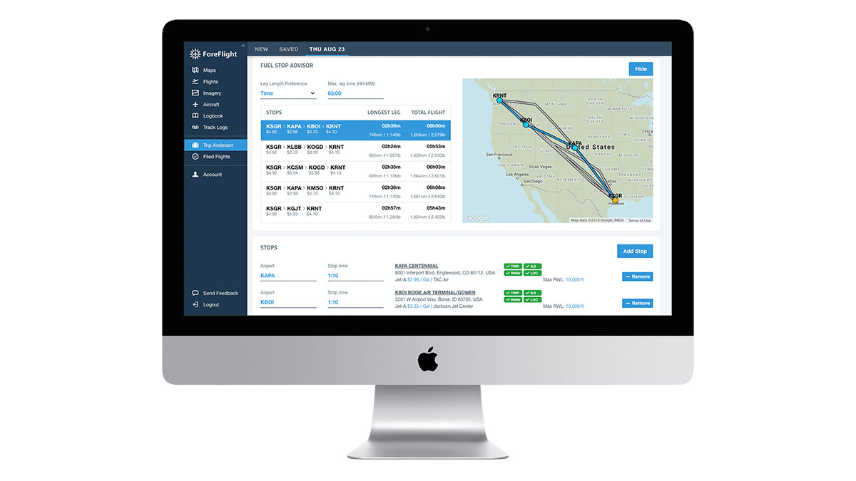 ForeFlight Offers Trip Assistant